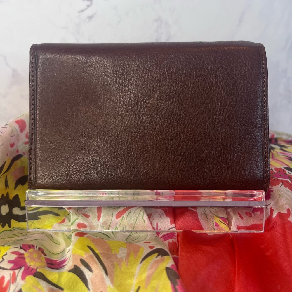 EMPORIO VALENTINI Brown Leather Tri-fold Wallet - Picture 2 of 9